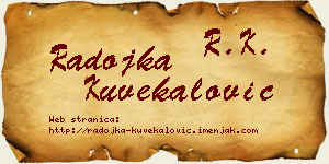 Radojka Kuvekalović vizit kartica